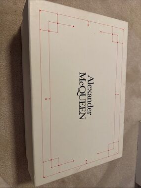 Alexander McQueen White Box with Red Geometric Trim